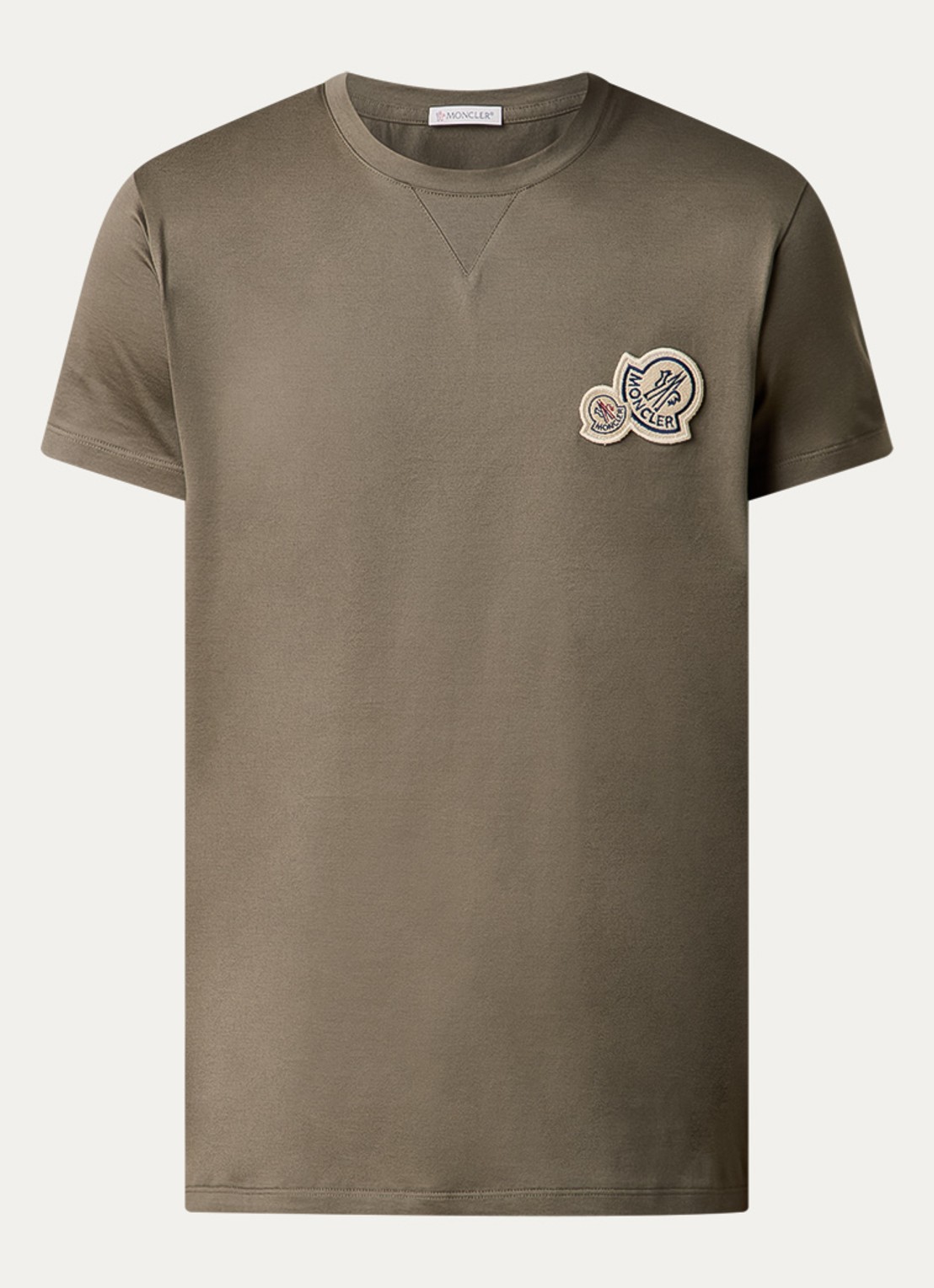 Moncler T-shirt met logo - voorkant 2 legergroen