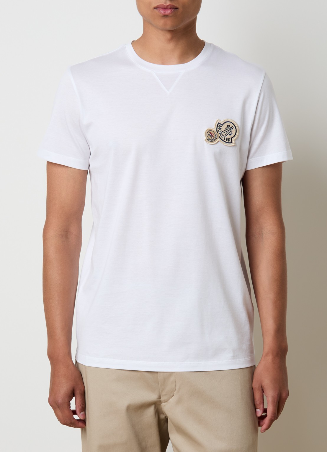 Moncler T-shirt met logo - detail 4 wit