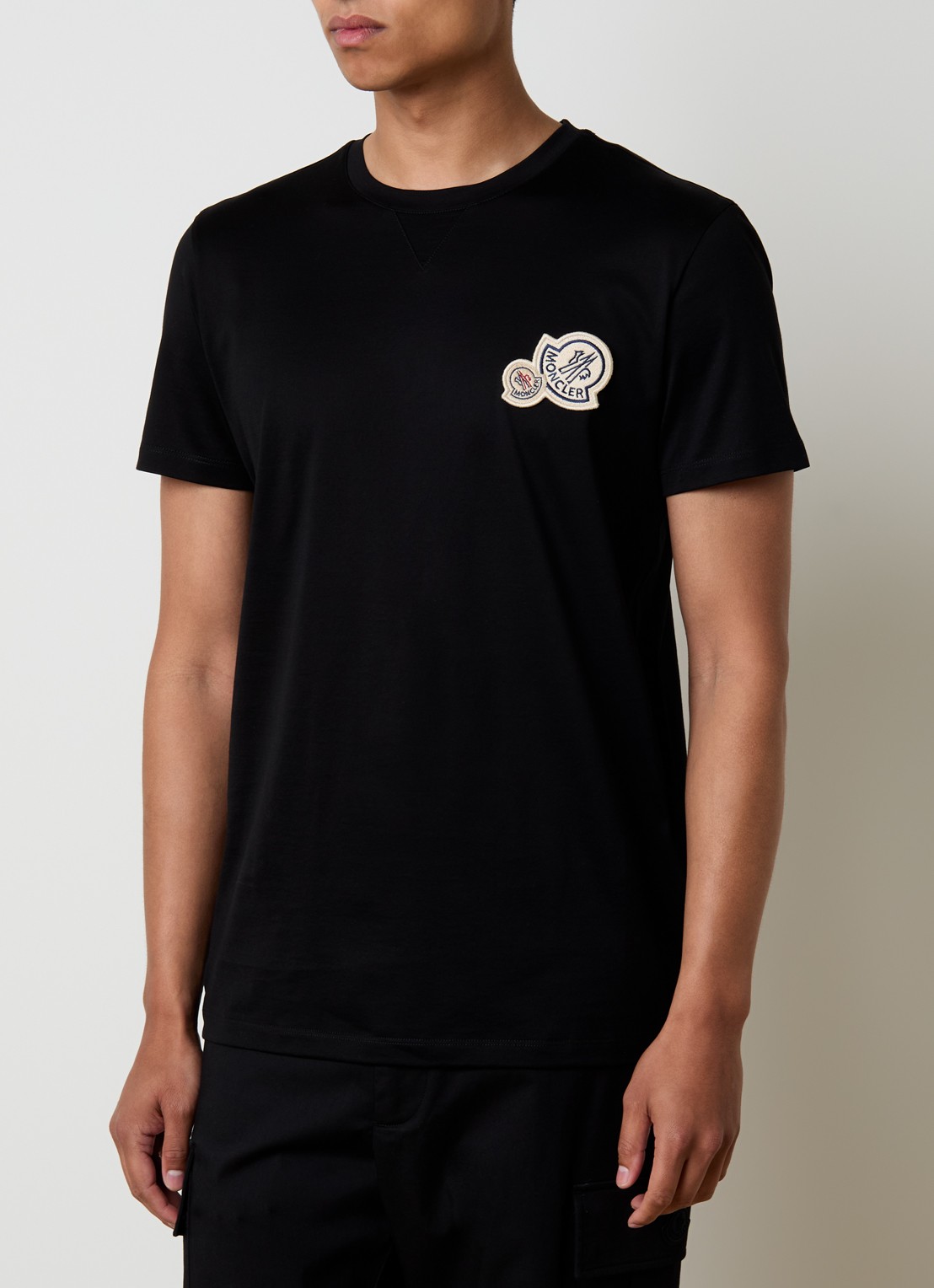 Moncler T-shirt met logo - detail 3 zwart