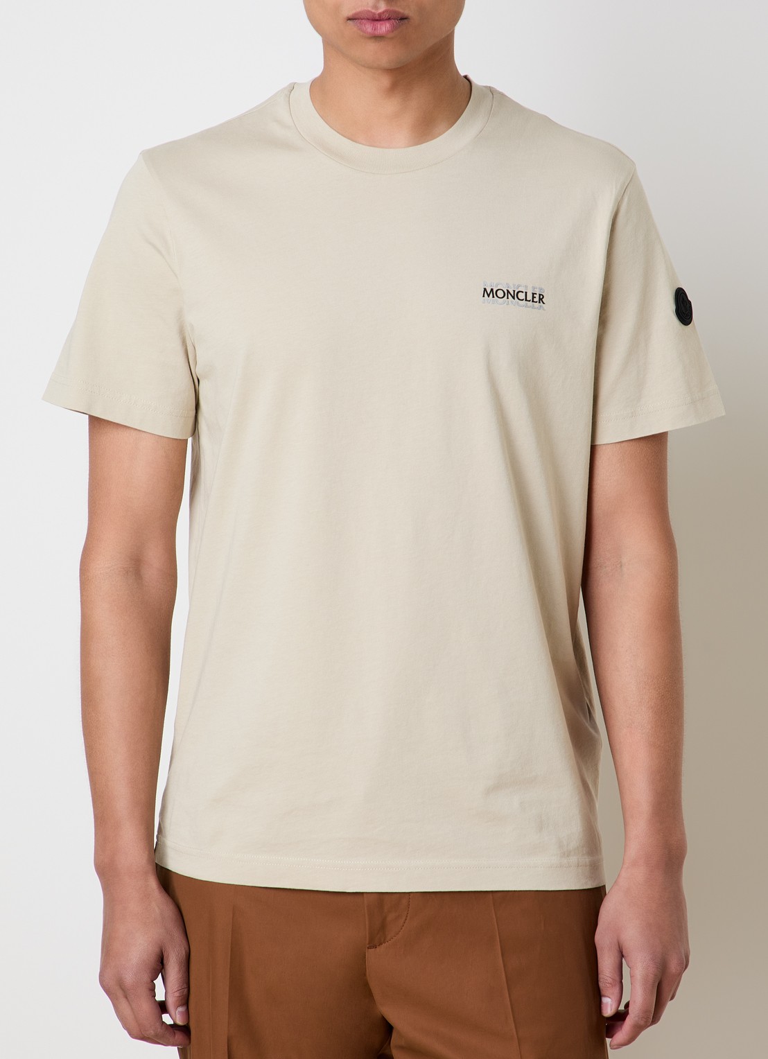 Moncler T-shirt met logo - detail 4 beige