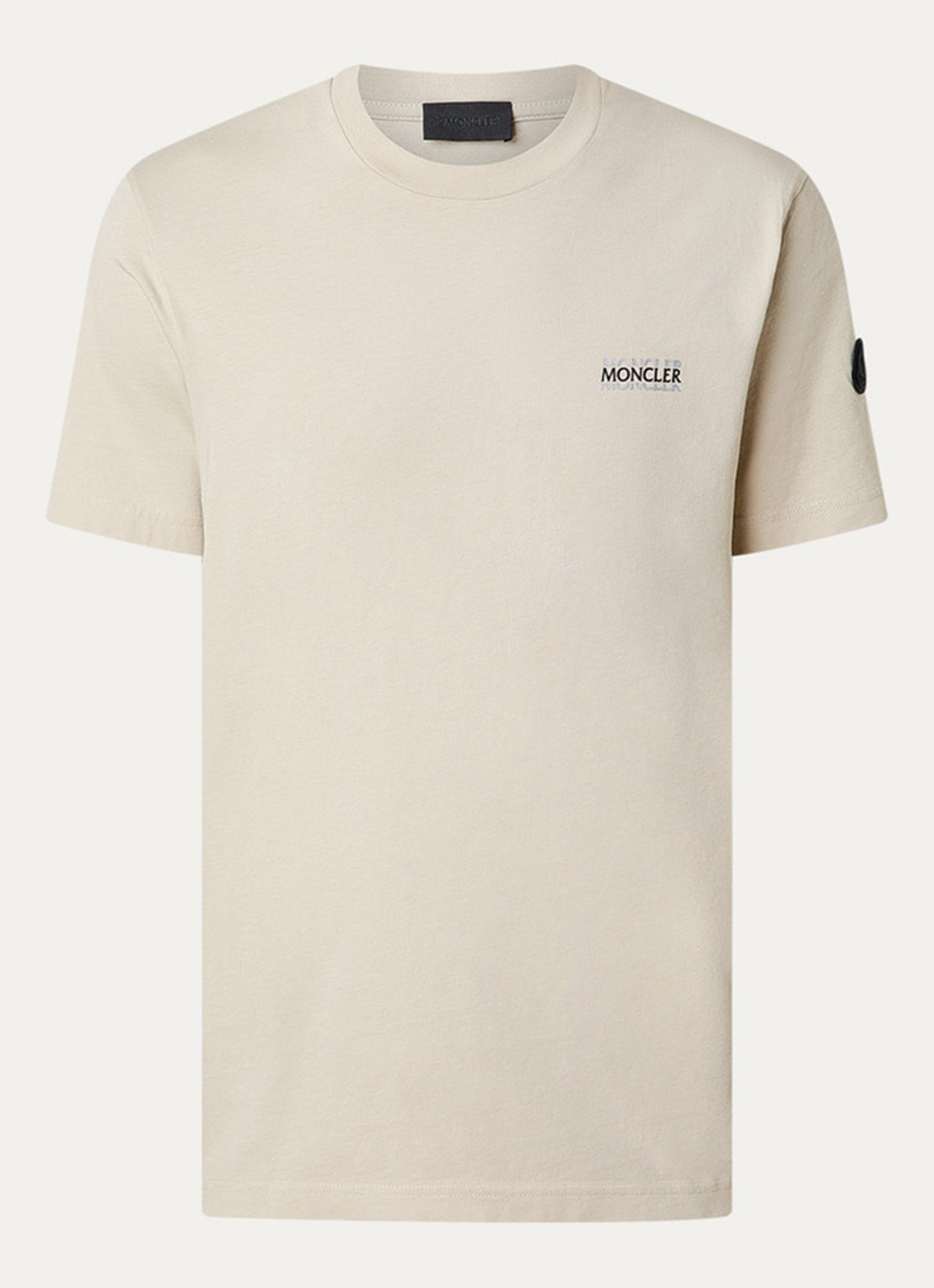 Moncler T-shirt met logo - voorkant beige