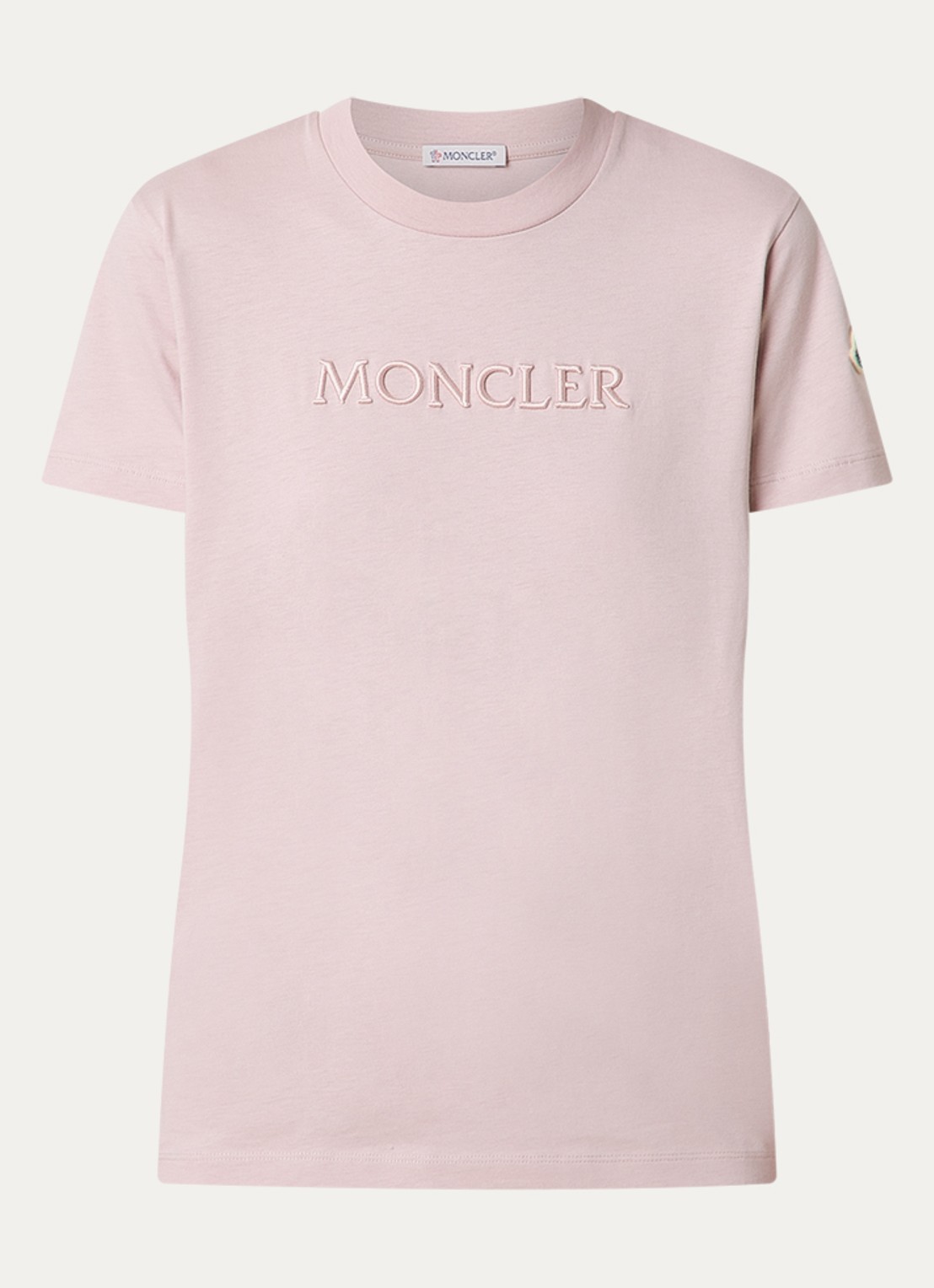 Moncler T-shirt met logo - voorkant 3 oudroze