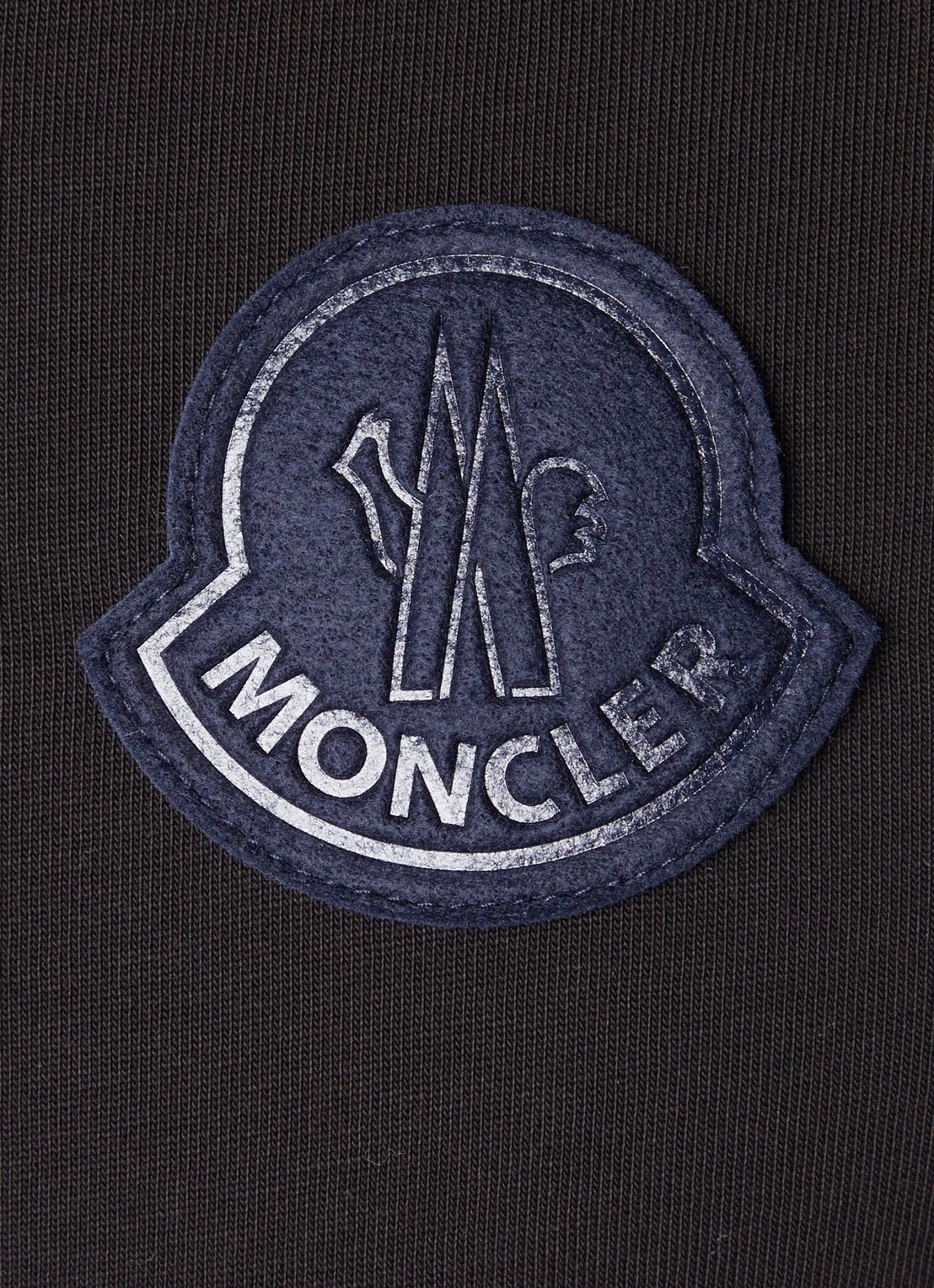 Moncler T-shirt met logoborduring  - detail 4 zwart