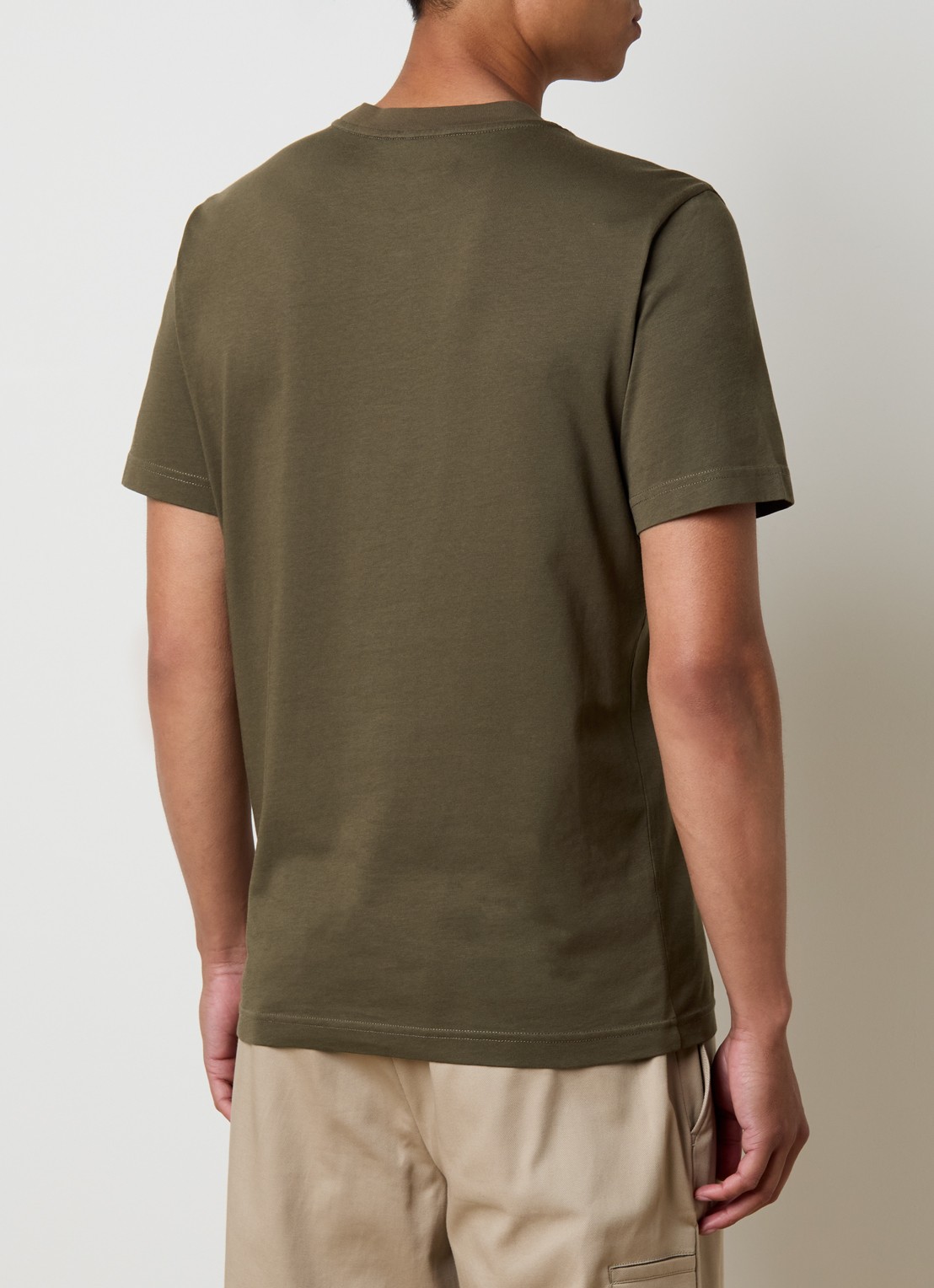 Moncler T-shirt met logoborduring - achterkant 5 bronsgroen