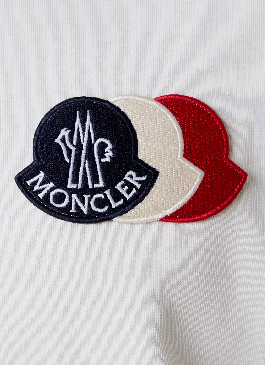 Moncler T-shirt met logoborduring - detail 2 creme