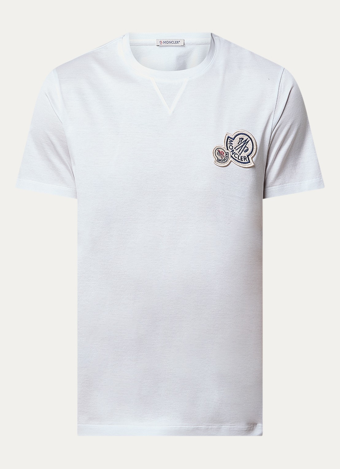 Moncler T-shirt met logoborduring - voorkant wit