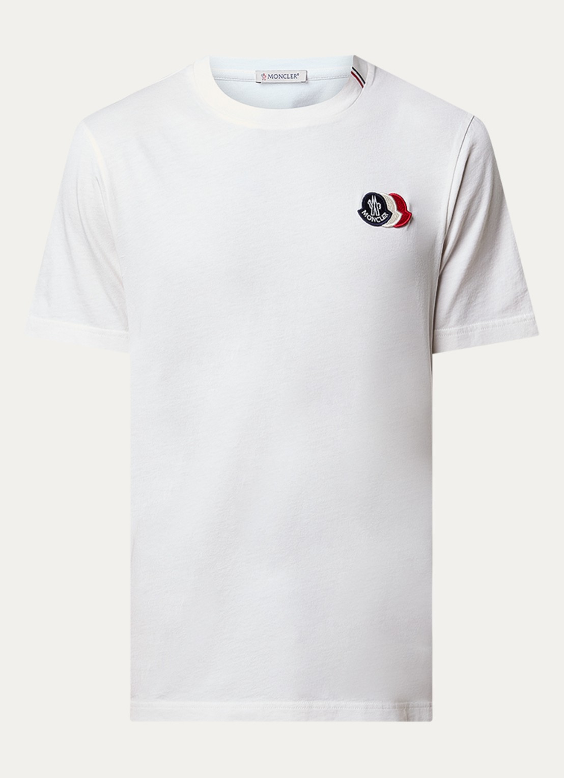 Moncler T-shirt met logoborduring - voorkant 2 gebroken wit