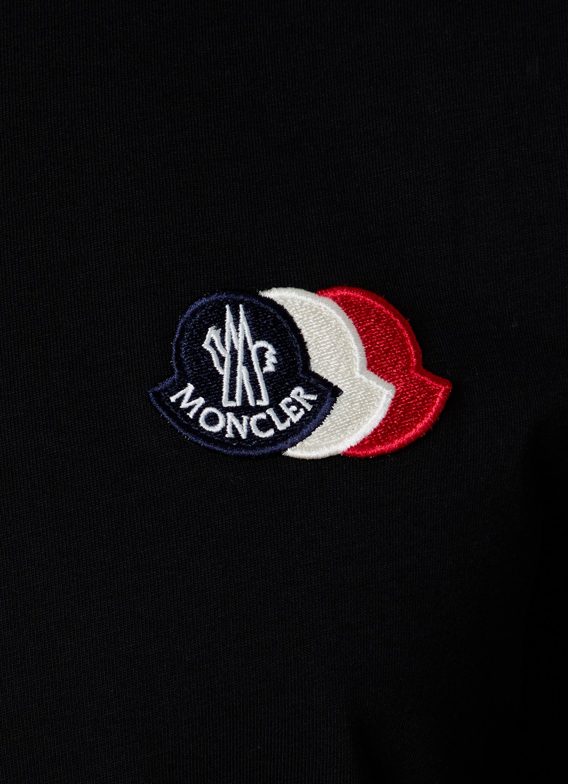 Moncler T-shirt met logoborduring - detail 5 zwart