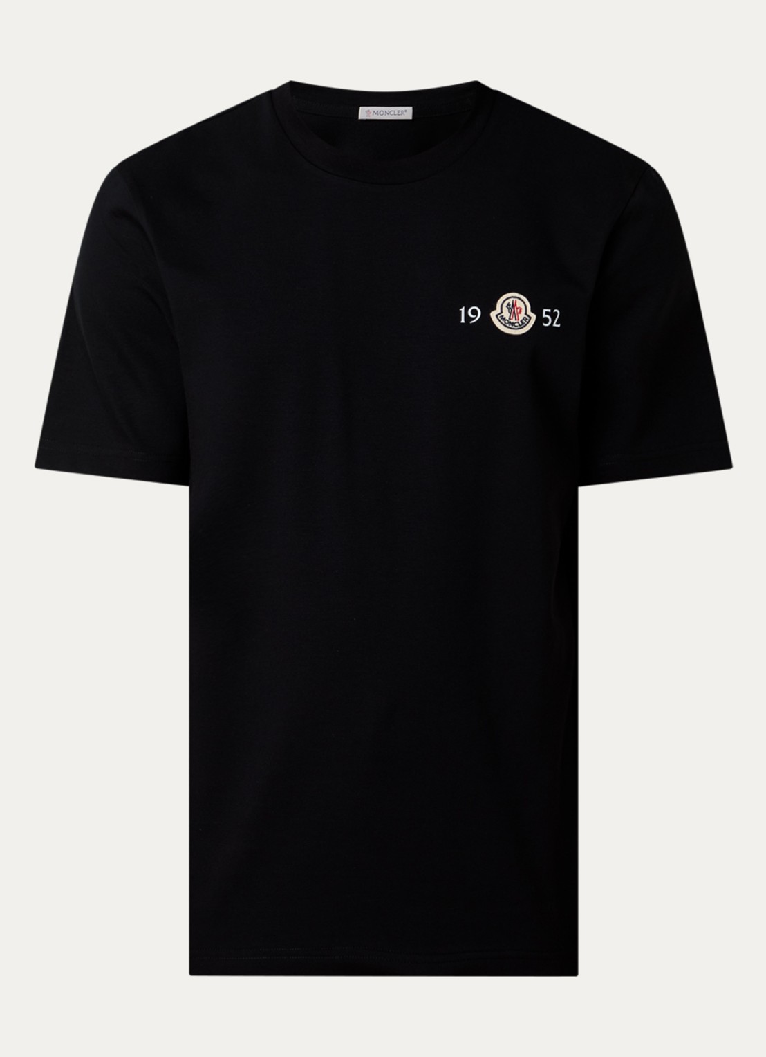 Moncler T-shirt met logoborduring - voorkant 4 zwart