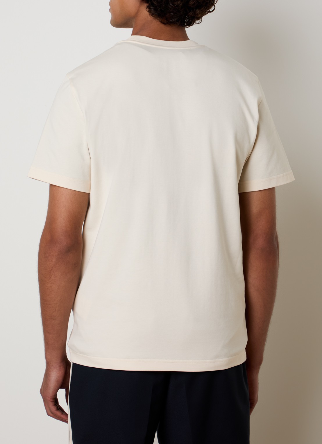 Moncler T-shirt met logoborduring - achterkant 3 creme