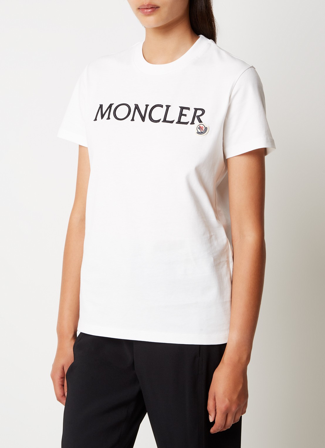 Moncler T-shirt met logoborduring - detail 2 wit