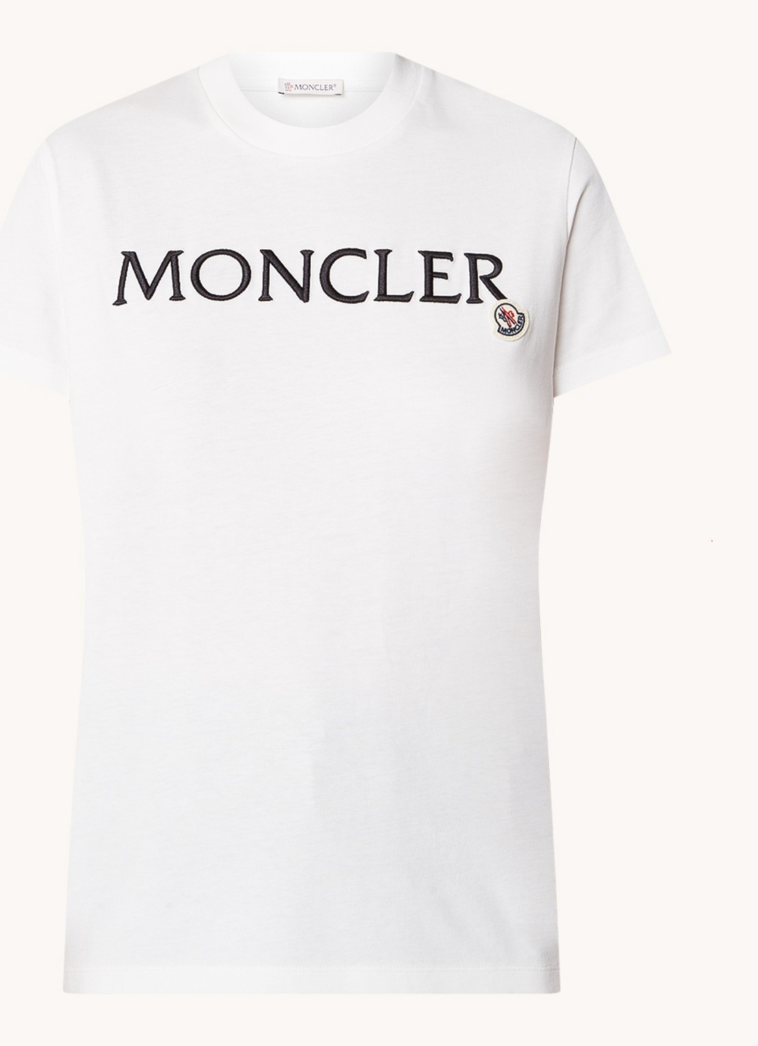 Moncler T-shirt met logoborduring - voorkant 4 wit