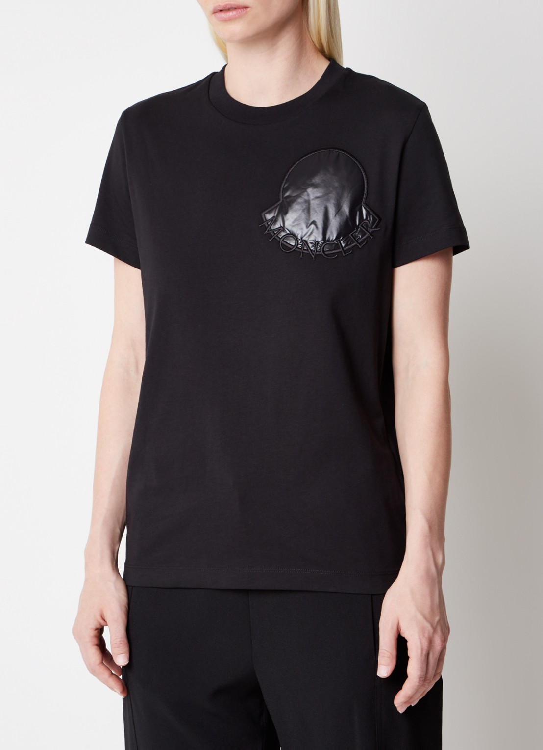 Moncler T-shirt met logoborduring - detail 2 zwart