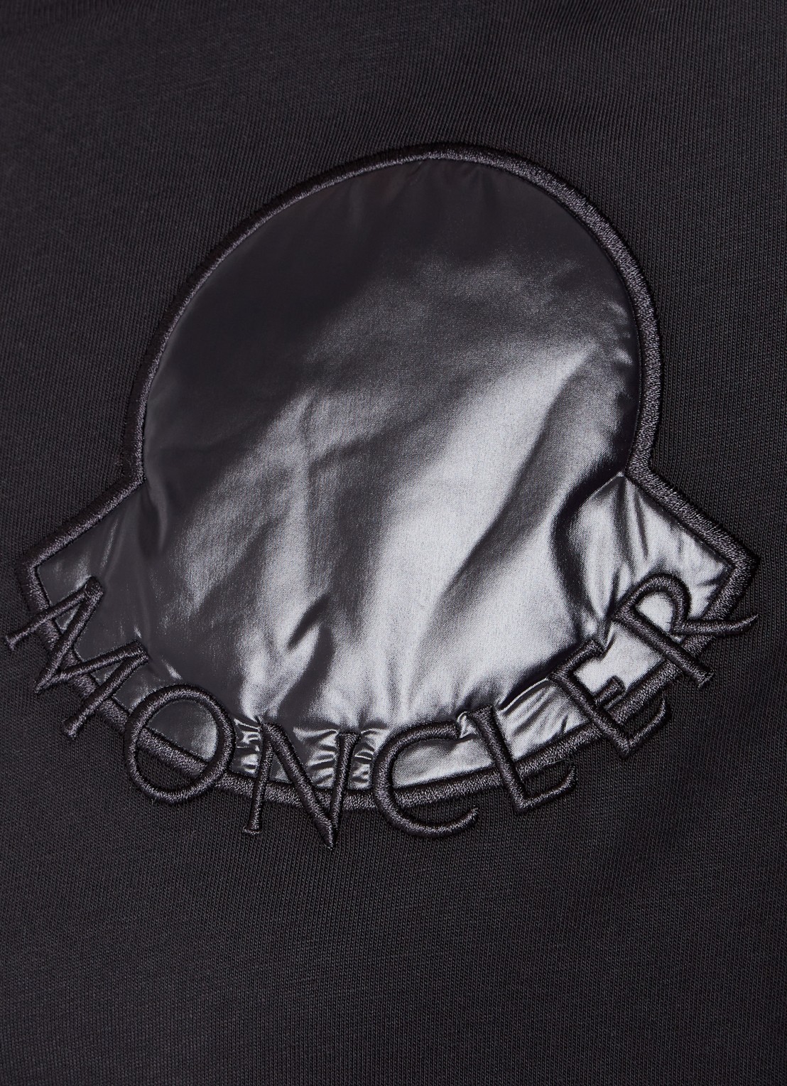 Moncler T-shirt met logoborduring - detail 3 zwart