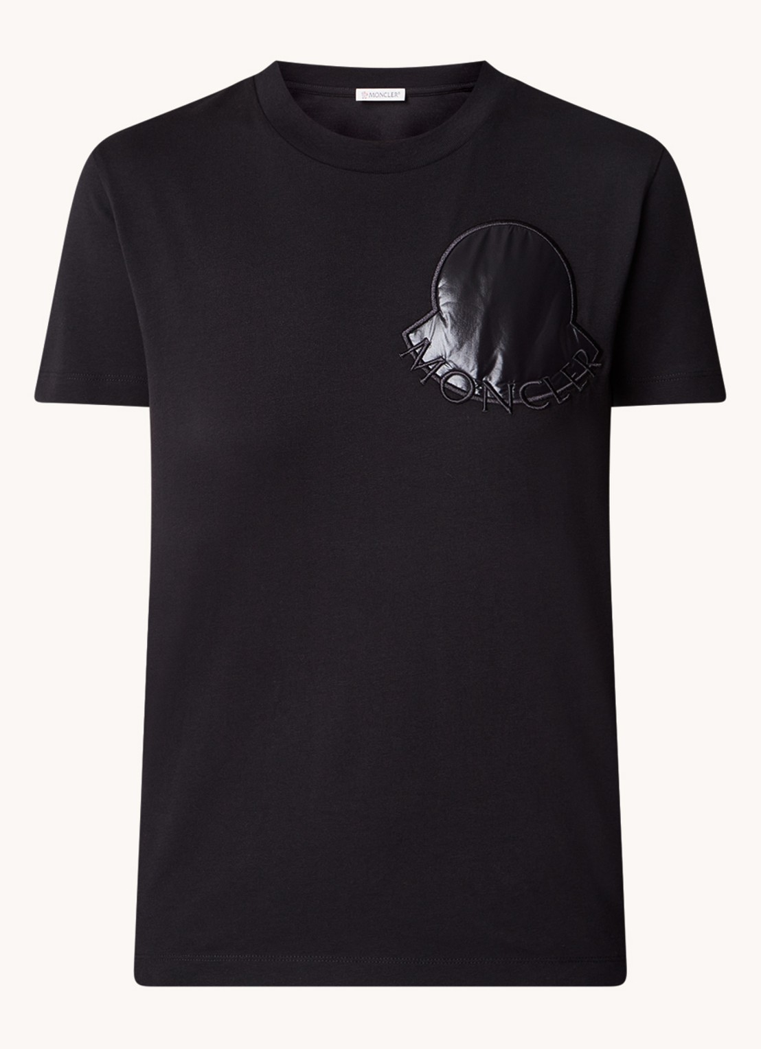 Moncler T-shirt met logoborduring - voorkant 4 zwart
