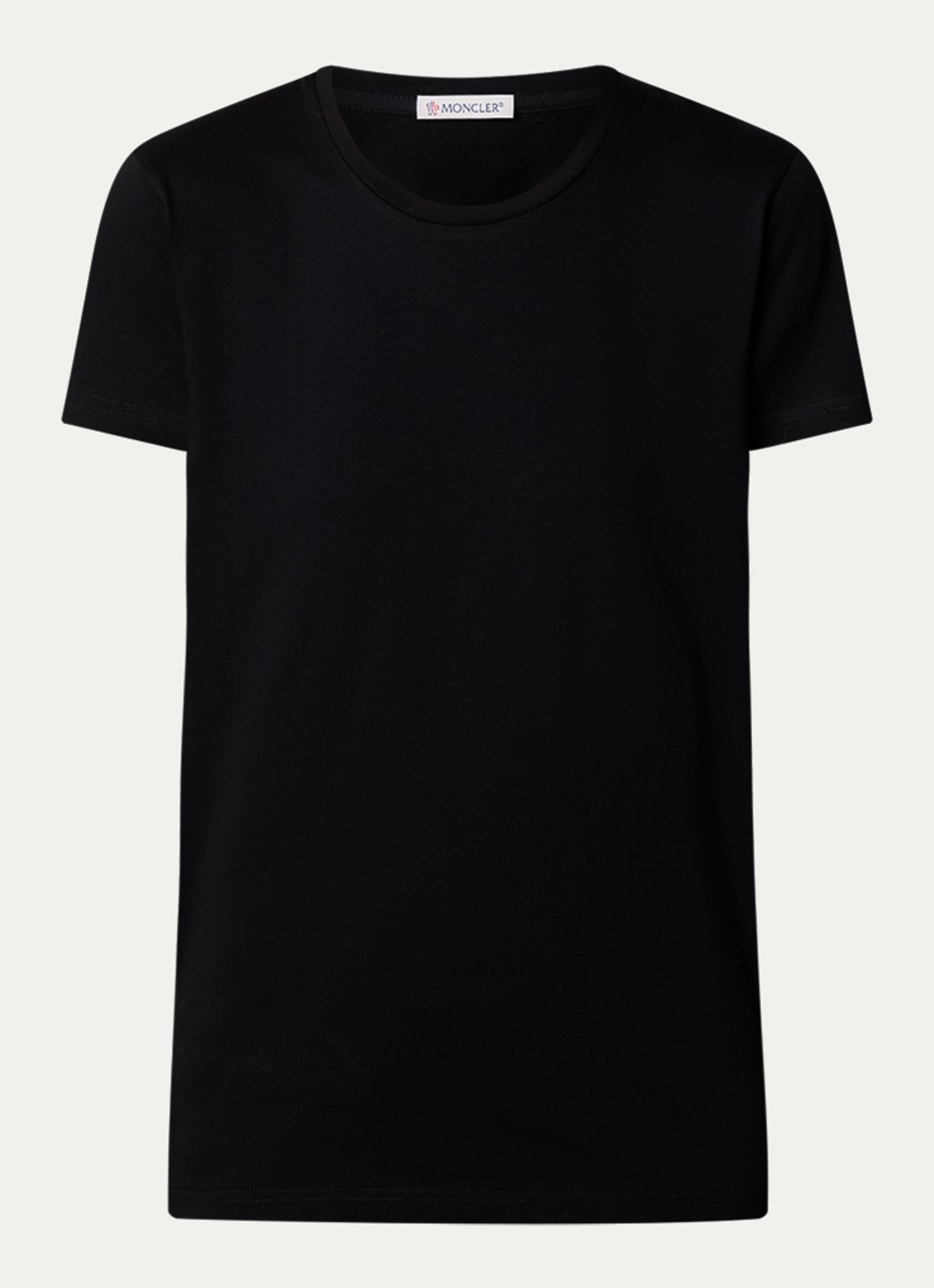 Moncler T-shirt met logoborduring - voorkant zwart