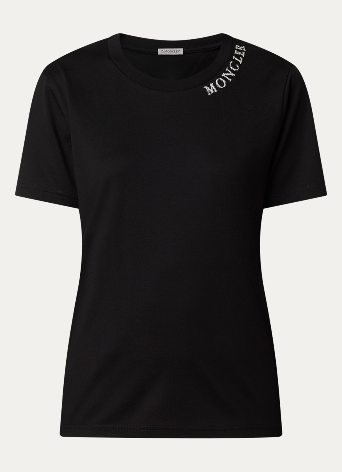 Moncler T-shirt met logoborduring - voorkant 4 zwart