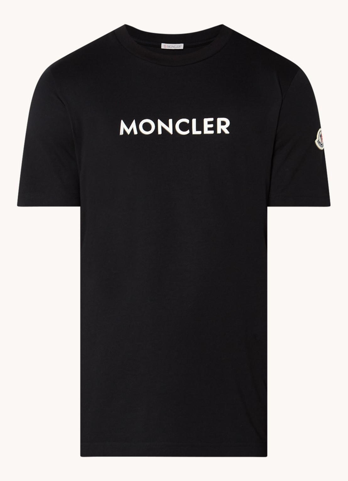 Moncler T-shirt met logoprint - voorkant 3 zwart