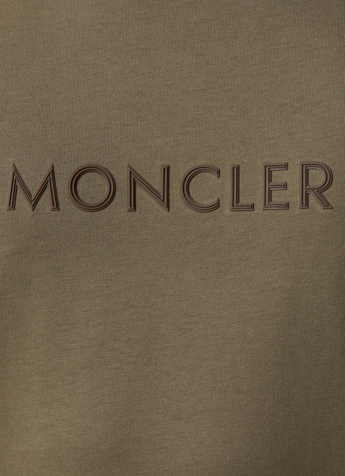 Moncler T-shirt met logoprint - detail 4 mosgroen