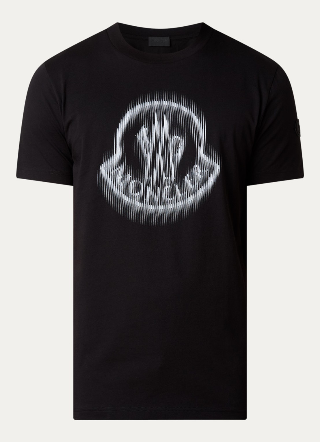 Moncler T-shirt met logoprint - voorkant 3 zwart