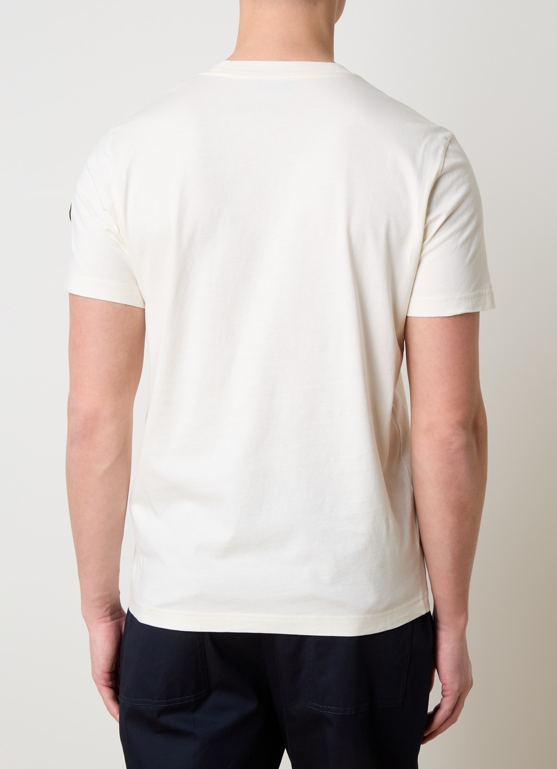 Moncler T-shirt met logoprint - achterkant gebroken wit