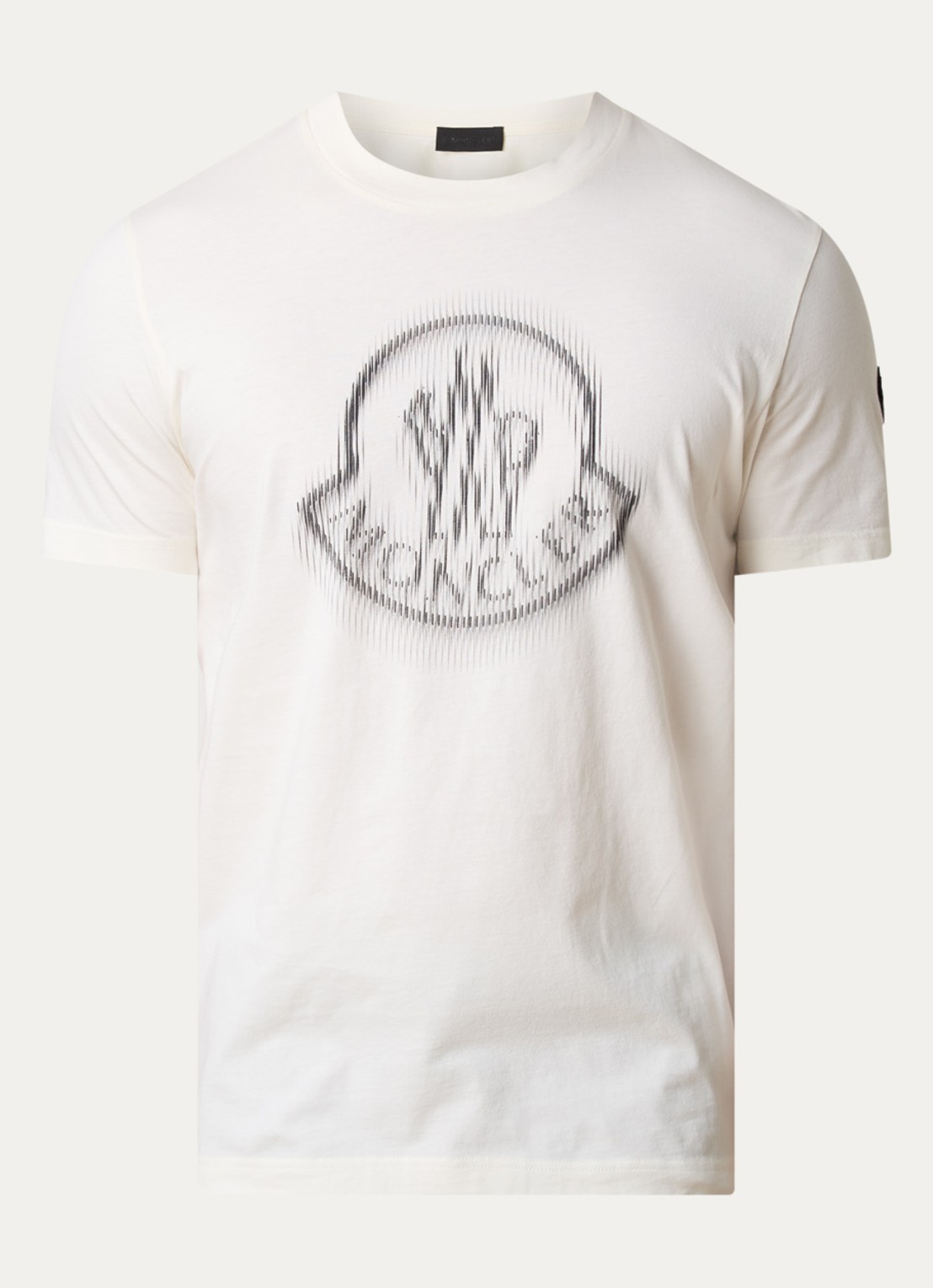 Moncler T-shirt met logoprint - voorkant 4 gebroken wit