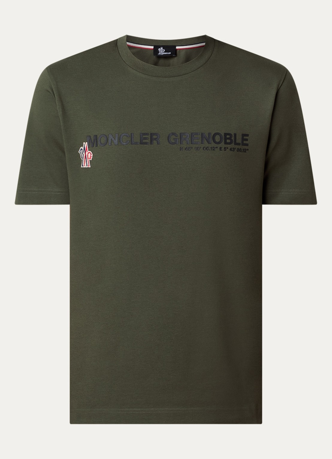 Moncler T-shirt met logoprint - voorkant 3 legergroen