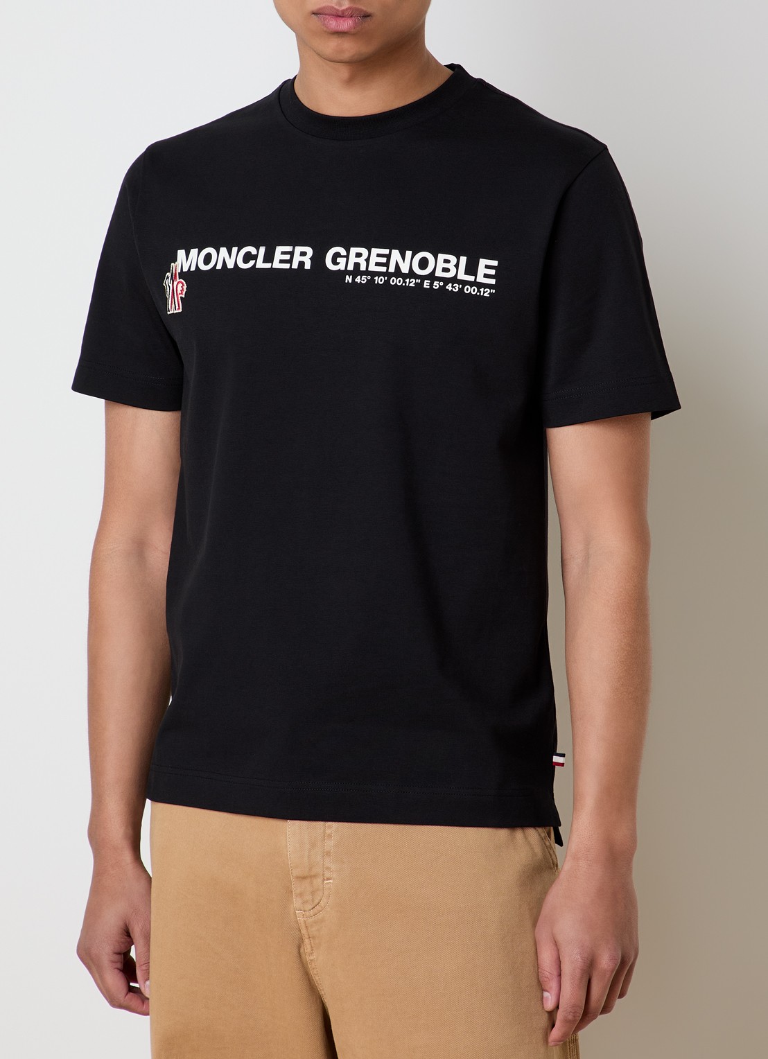 Moncler T-shirt met logoprint - detail 4 zwart