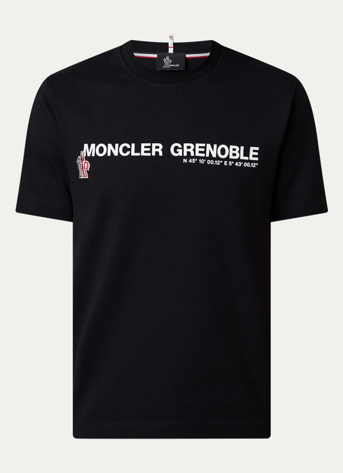 Moncler T-shirt met logoprint - voorkant 2 zwart