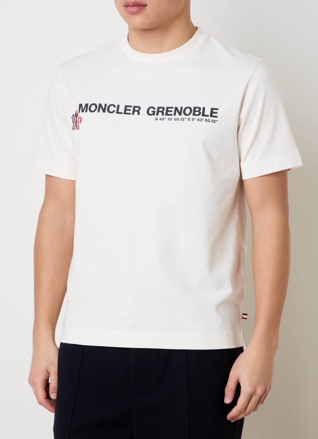 Moncler T-shirt met logoprint - detail 4 gebroken wit