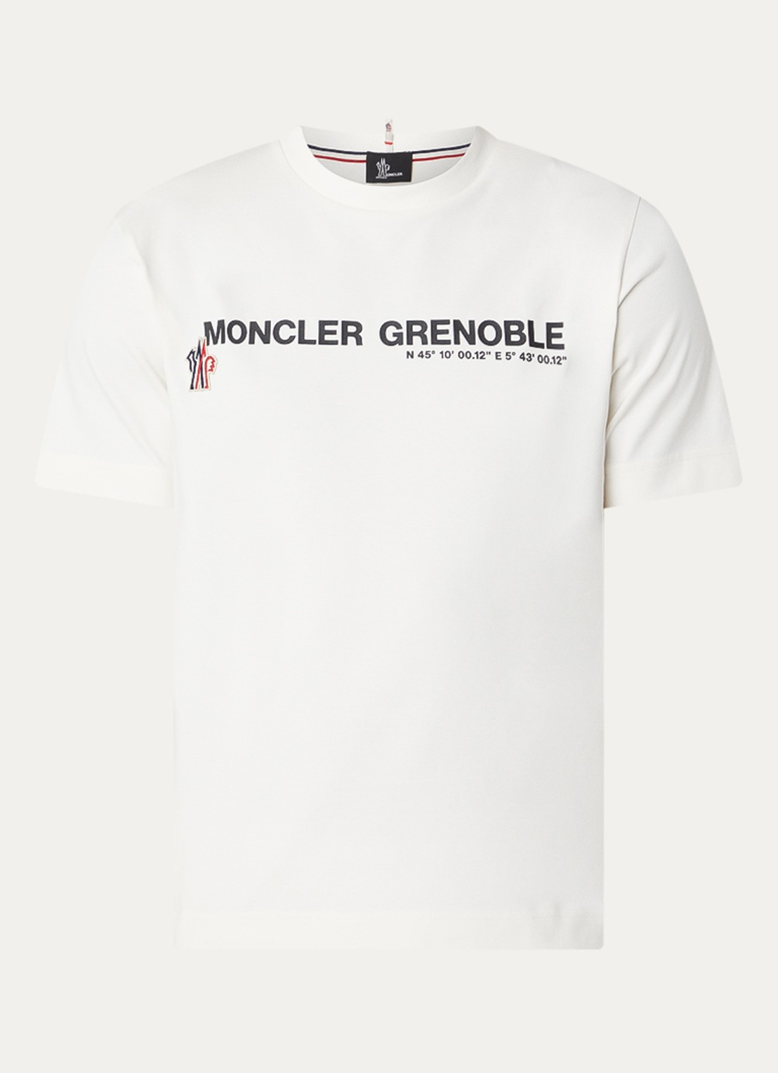 Moncler T-shirt met logoprint - voorkant gebroken wit