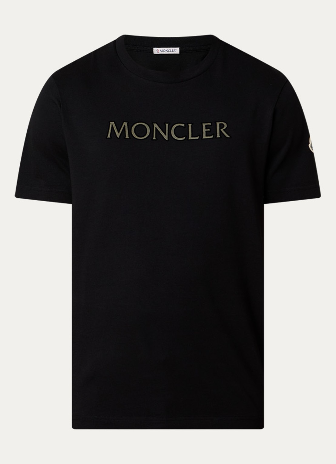 Moncler T-shirt met logoprint - voorkant 2 zwart