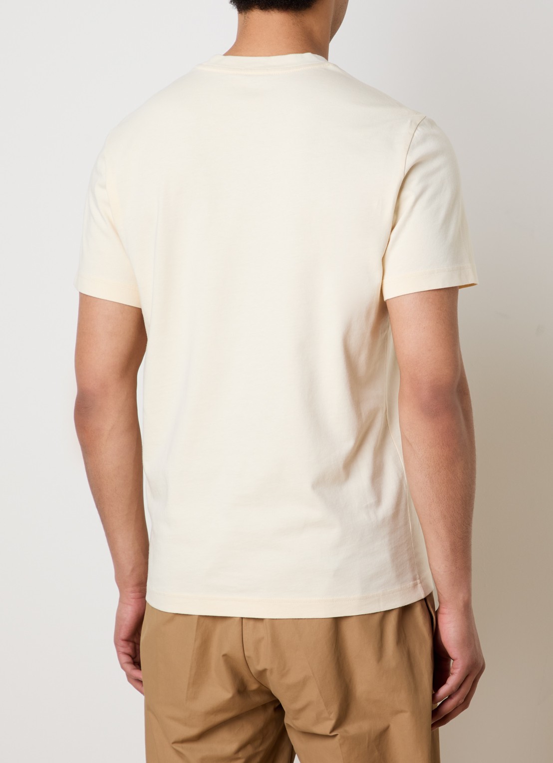 Moncler T-shirt met logoprint - achterkant creme
