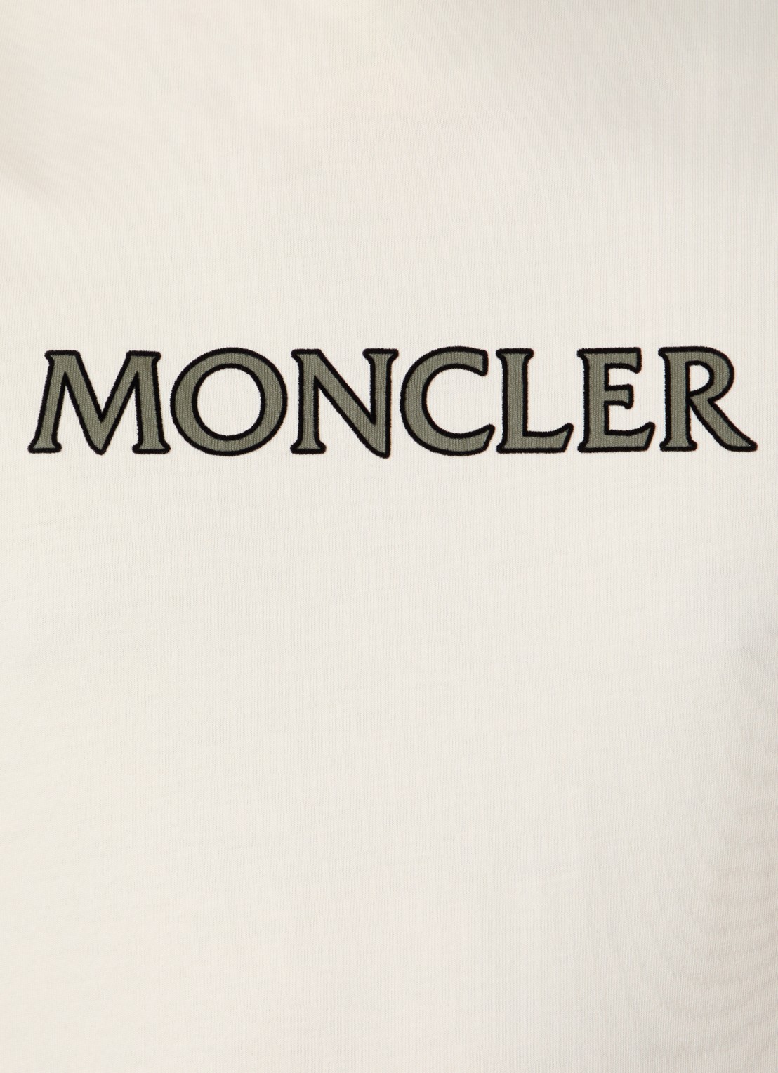 Moncler T-shirt met logoprint - detail 3 creme