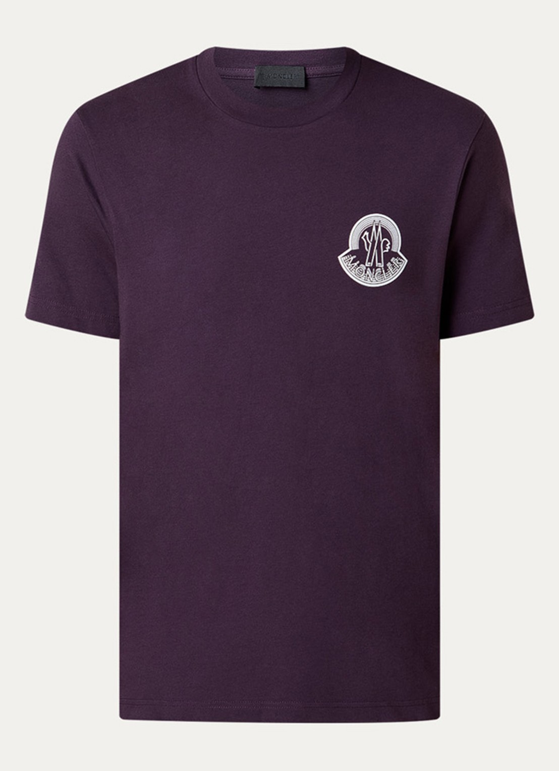 Moncler T-shirt met logoprint - voorkant 4 aubergine
