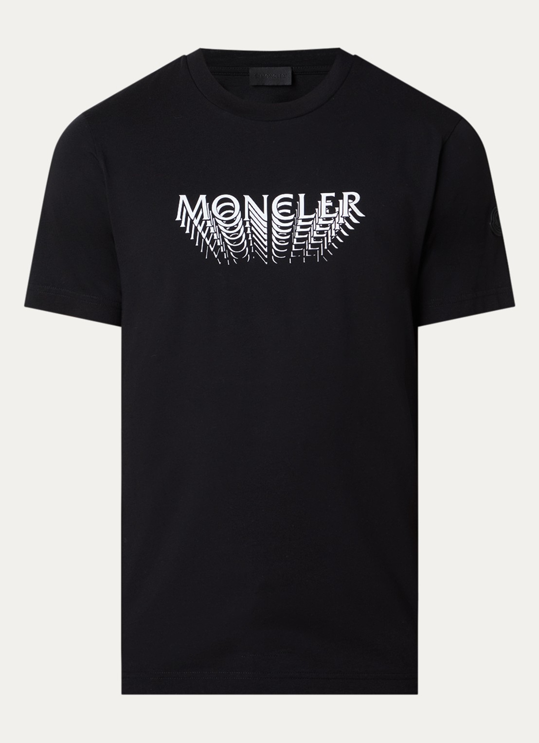 Moncler T-shirt met logoprint - voorkant 2 zwart