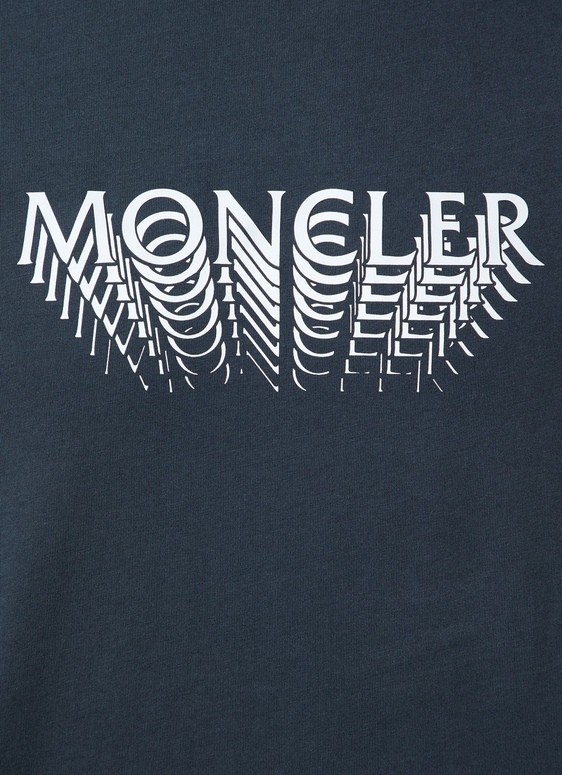 Moncler T-shirt met logoprint - detail 4 donkergrijs