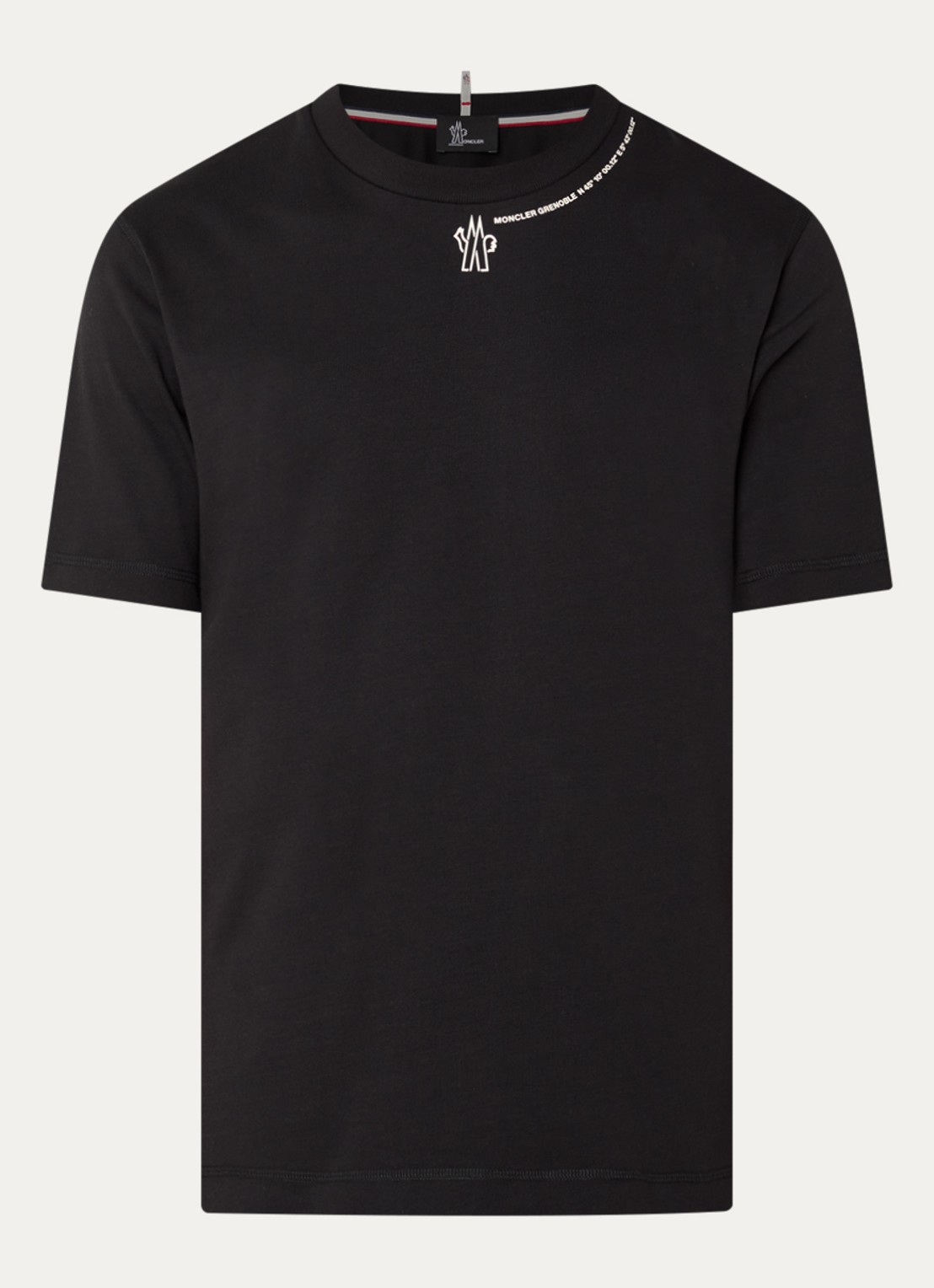 Moncler T-shirt met logoprint - voorkant zwart