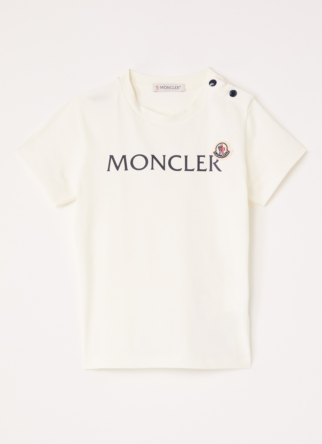 Moncler T-shirt met logoprint - voorkant wit