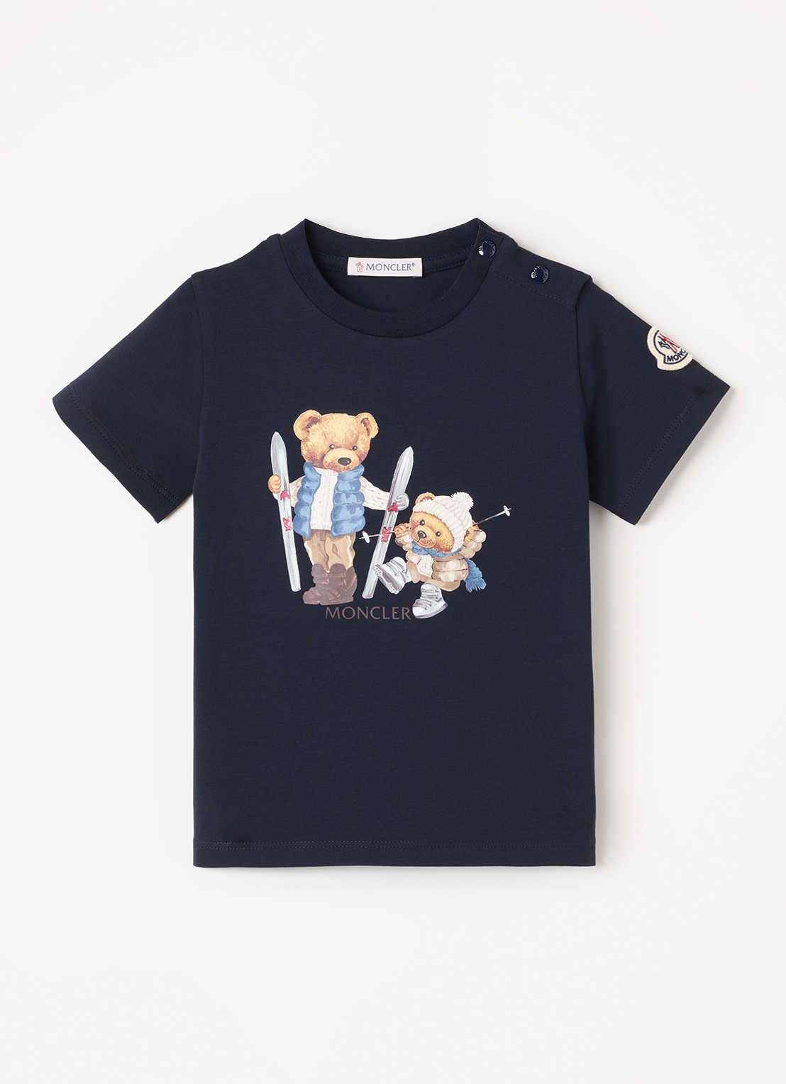 Moncler T-shirt met print - voorkant donkerblauw