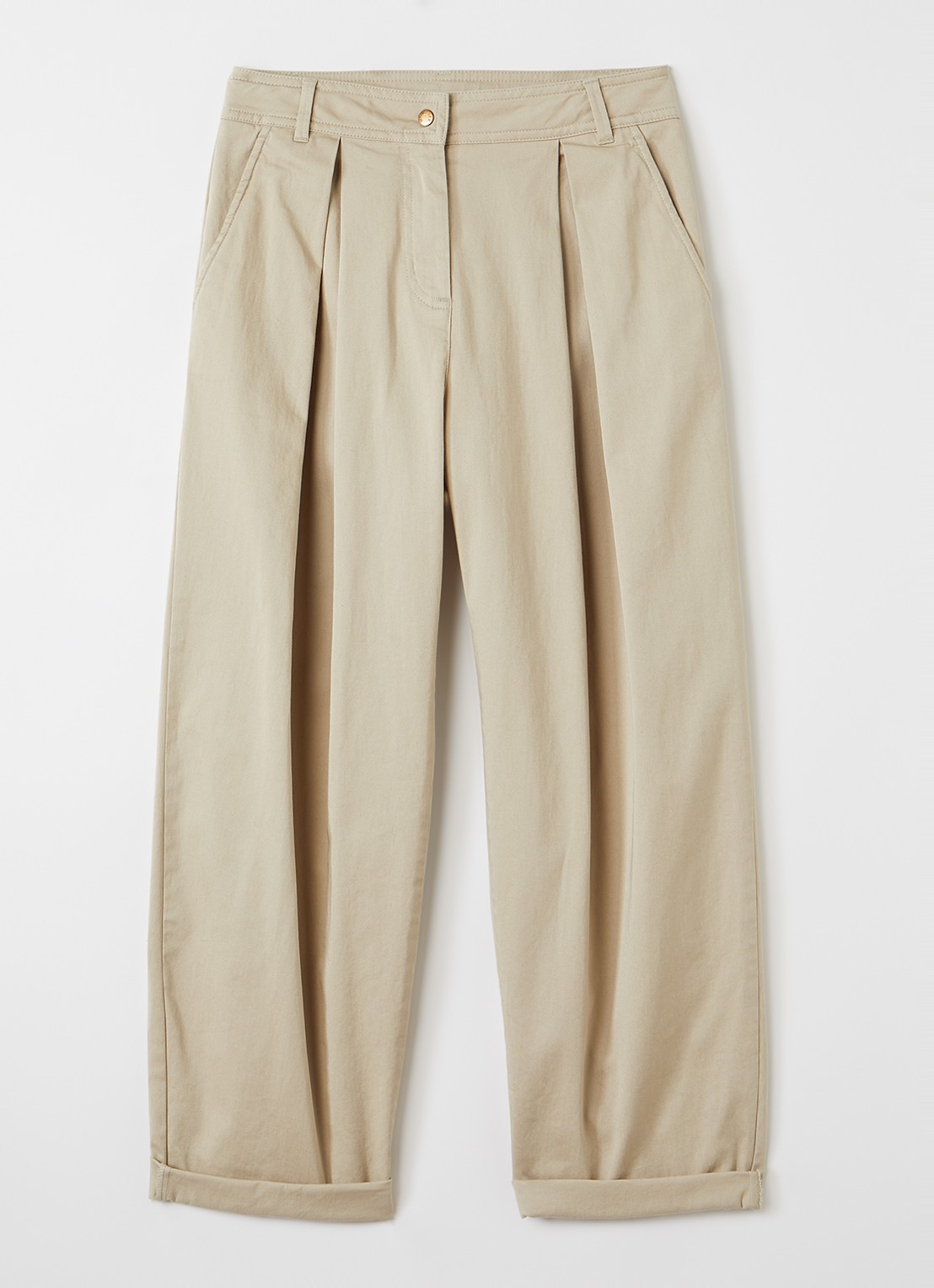 Moncler Tapered fit chino met steekzakken - voorkant beige