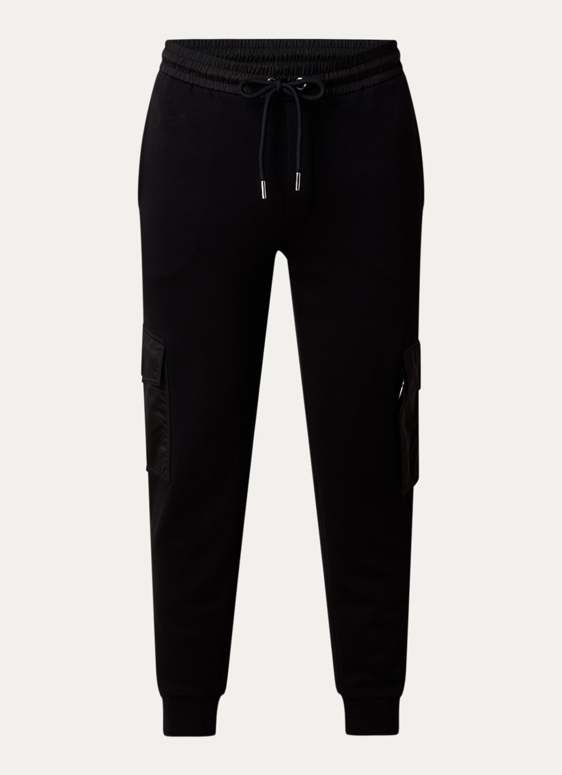 Moncler Tapered fit joggingbroek met klepzakken en logo - voorkant zwart