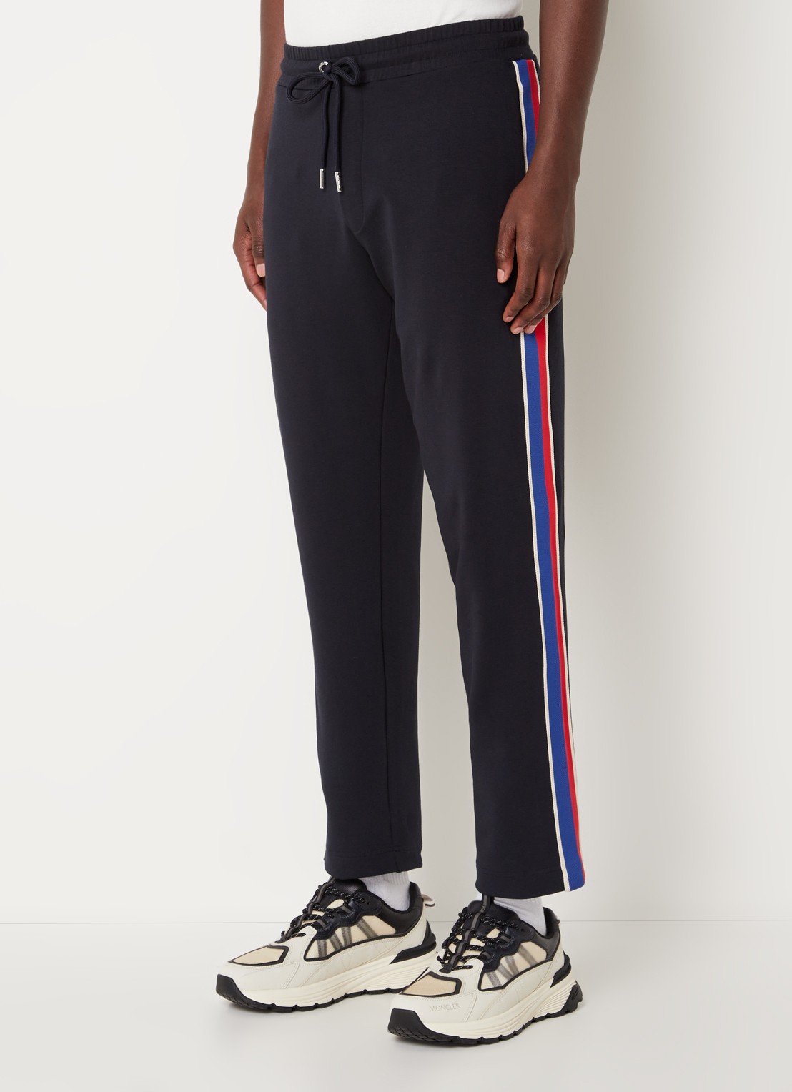Moncler Tapered fit joggingbroek met logoband - detail 4 donkerblauw