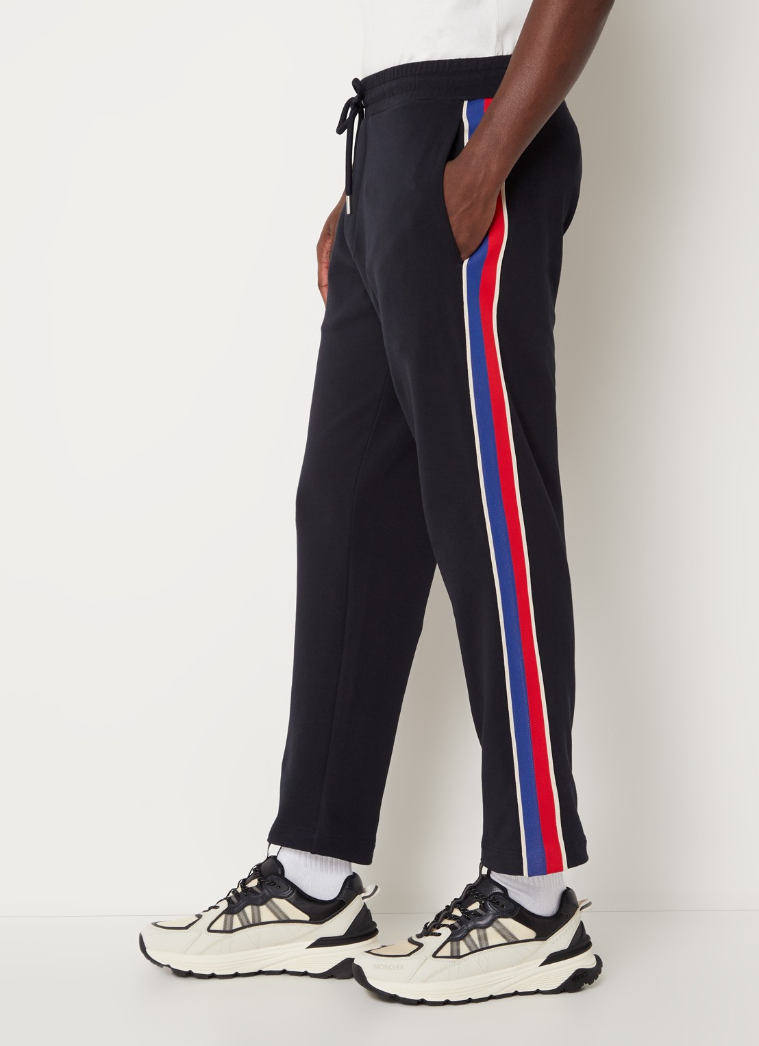 Moncler Tapered fit joggingbroek met logoband - detail 5 donkerblauw