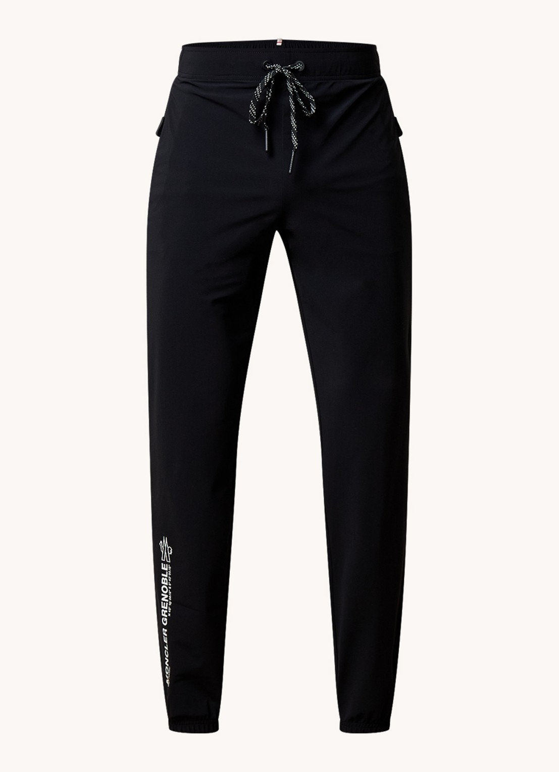Moncler Tapered fit joggingbroek met ritszakken - voorkant 2 zwart