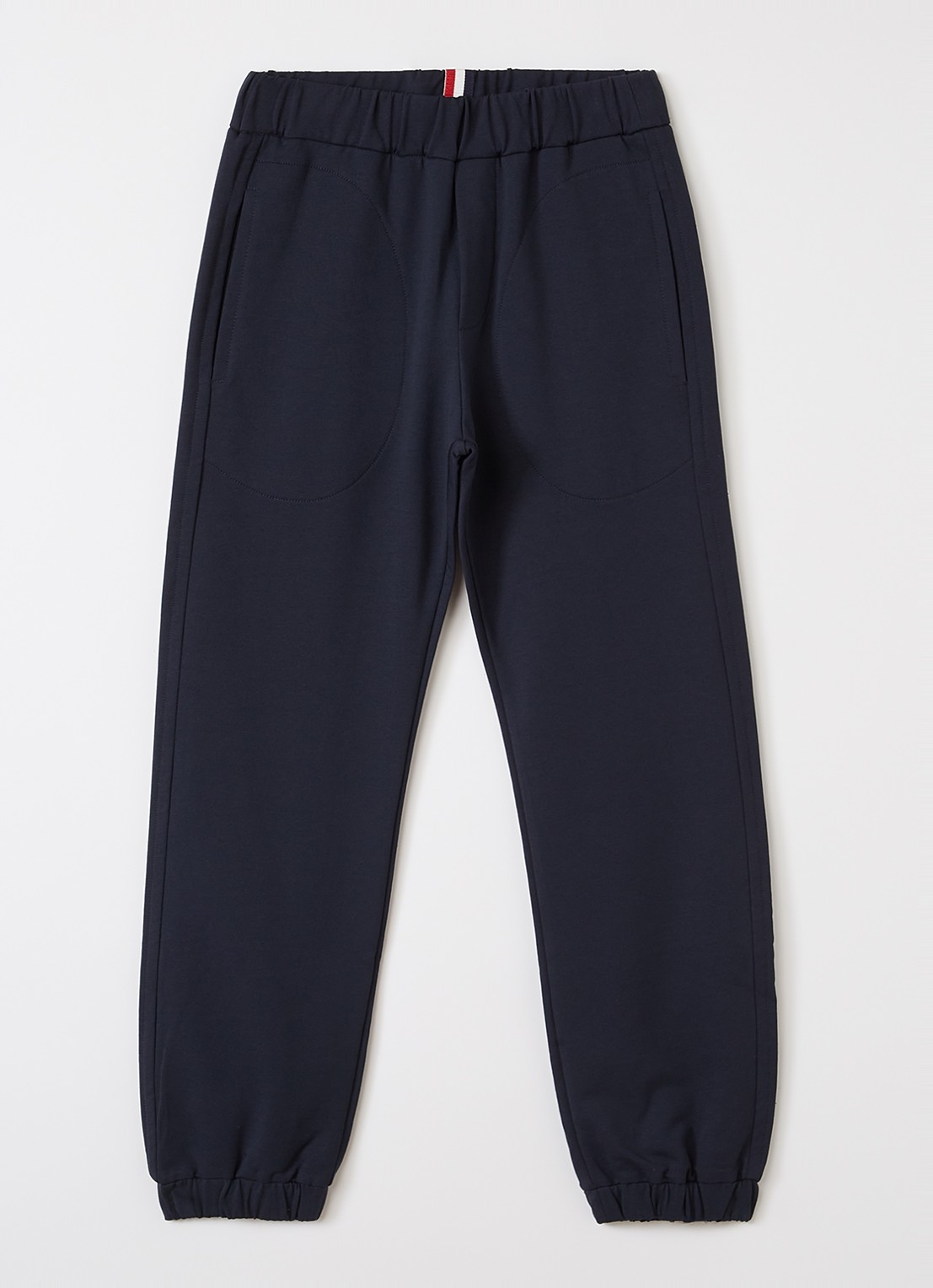 Moncler Tapered fit pantalon met logo - voorkant 2 donkerblauw
