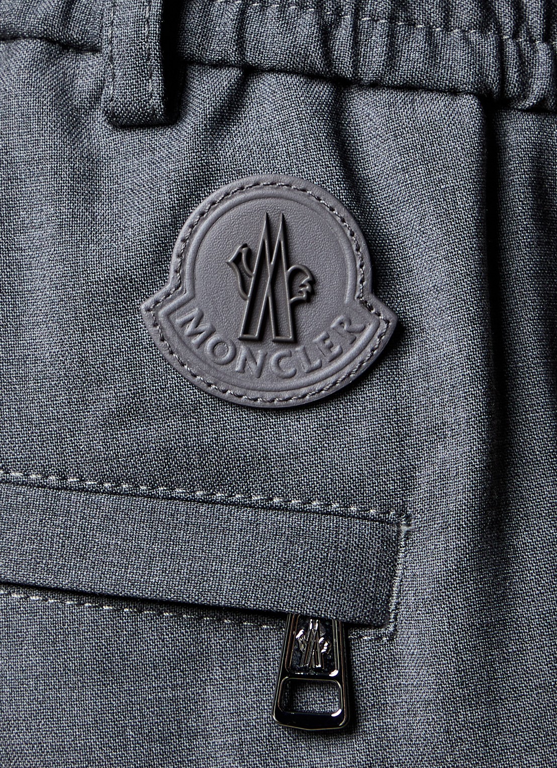 Moncler Tapered fit pantalon van wol - detail 4 grijs