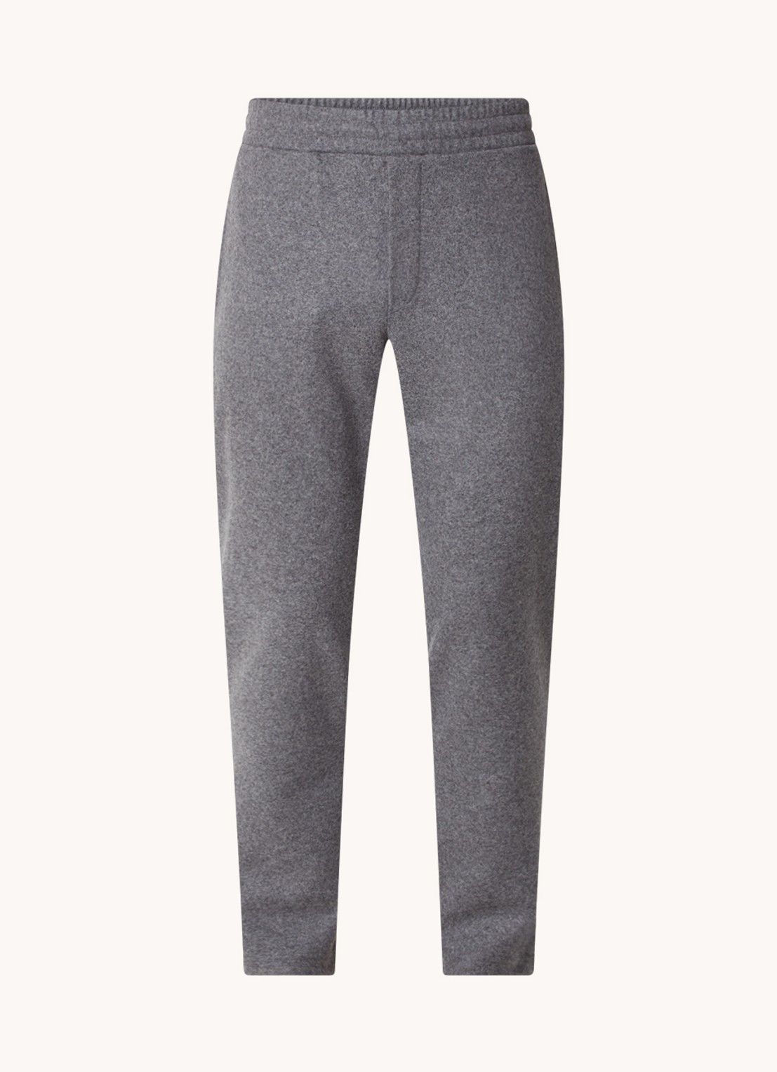 Moncler Tapered joggingbroek in scheerwolblend met gemêleerd dessin - voorkant 5 grijsmele