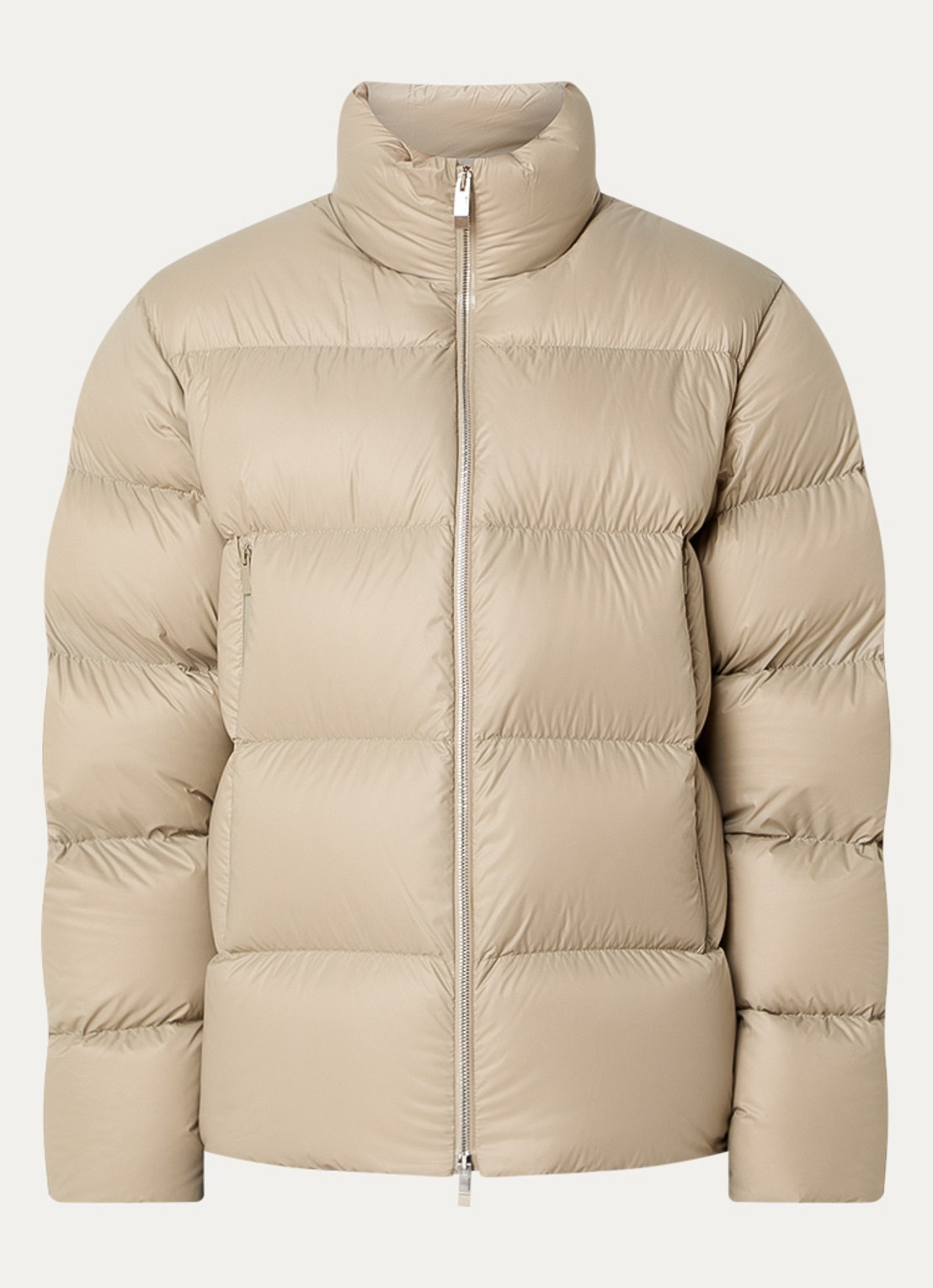 Moncler Tarn puffer jack met donsvulling en ritszakken - voorkant 4 beige