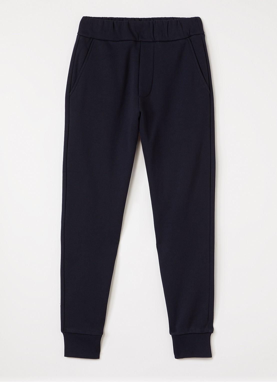 Moncler Teddy tapered fit joggingbroek teddy detail - voorkant 2 donkerblauw